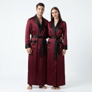 Couples Matching Silk Satin Robes, Personalized Wedding Bridal Luxury Set